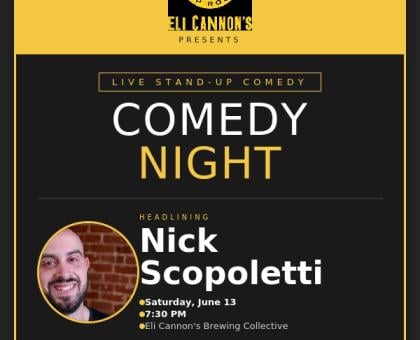 Comedy Night at Eli Cannon's Brewing Collective (ECBC)